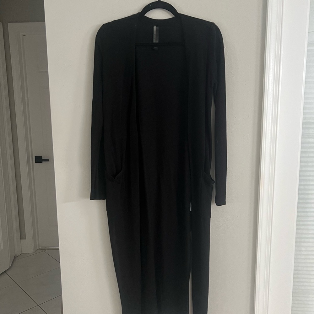 Black long cardigan, size small